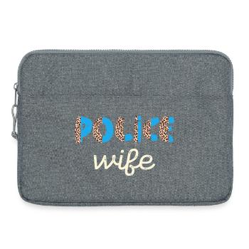 Police Woman Leopard Print - Laptop bag 15" - heather grey - Front