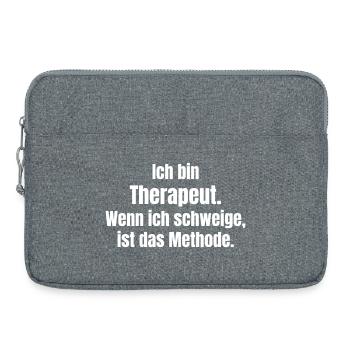 I am a therapist Silence is method - Laptop bag 15" - heather grey - Front