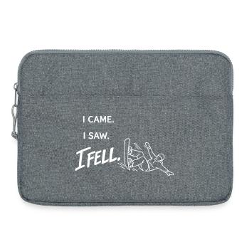 I Came. I Saw. I Fell. – Minimal Snowboard Art - Laptoptasche 15" - Grau meliert - Vorne