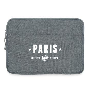 Paris Coordinates White Minimalist Typography - Laptop bag 15" - heather grey - Front