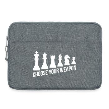 Schach Geschenk Strategie Choose Your Weapon - Laptoptasche 15" - Grau meliert - Vorne