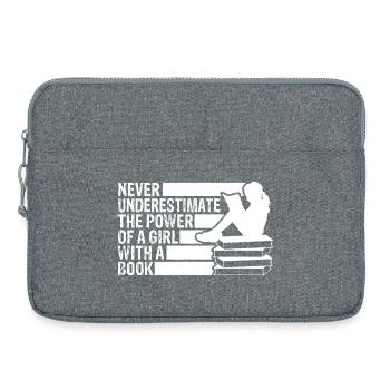 Girl Power with a Book - Laptop bag 15" - heather grey - Front