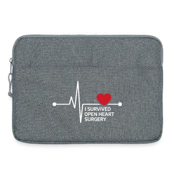 I Survived Open Heart Surgery - Laptop bag 15" - heather grey - Front