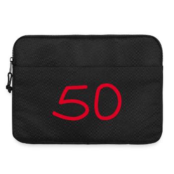 50th birthday fifty number white - Laptop bag 15" - black - Front