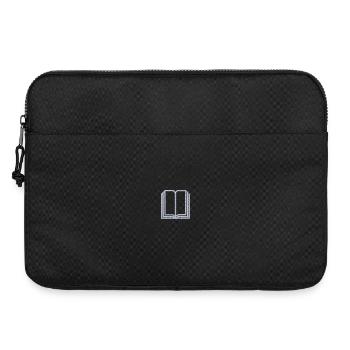Buch bestickt - Laptoptasche 15" - Schwarz - Vorne