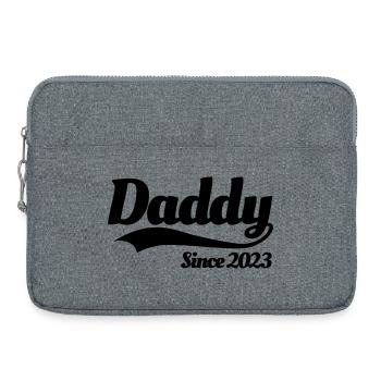 Papa seit 2023 Vater Schwangerschaft schwangeres Baby - Laptoptasche 15" - Grau meliert - Vorne