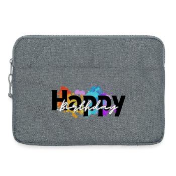 Joyeux anniversaire, Félicitations, Anniversaire - Sacoche pour ordinateur portable 15 pouces - gris chiné - Devant