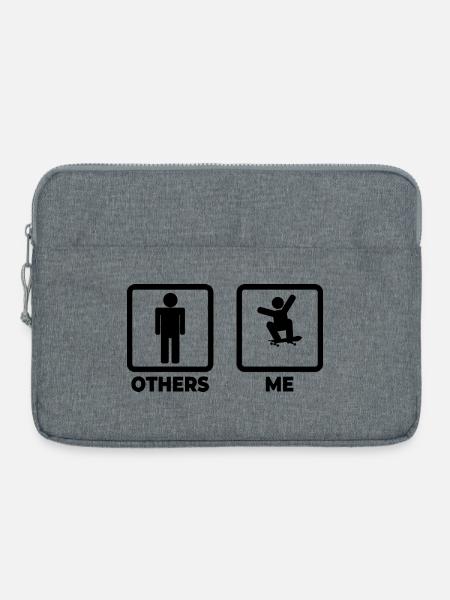 Skateboarder Karikatur - Laptoptasche 15" - Grau meliert