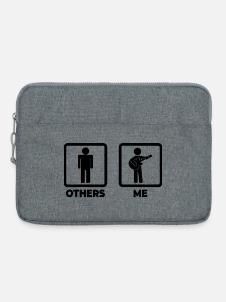 Gitarrist Strichfiguren - Laptoptasche 15" - Grau meliert