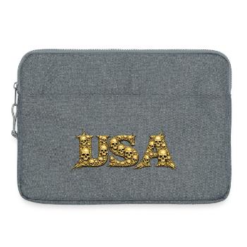 Logo gothique USA Skull Vine - Sacoche pour ordinateur portable 15 pouces - gris chiné - Devant
