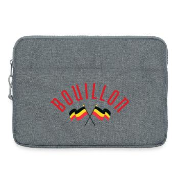 Bouillon Crossed Belgian Flags Emblem - Laptoptasche 15" - Grau meliert - Vorne