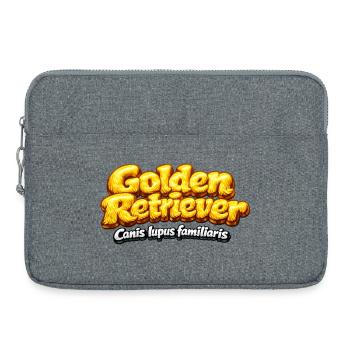 Golden Retriever - typographic design - Laptop bag 15" - heather grey - Front