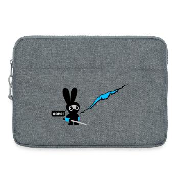 ninja bunny - Laptop bag 15" - heather grey - Front