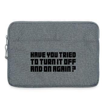 Turn it off and on again - Laptoptasche 15" - Grau meliert - Vorne