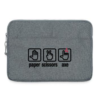 Papier - Schere - Axt - Stein - Holzfäller - Laptoptasche 15" - Grau meliert - Vorne