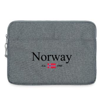 Norway - Norge - Norwegen - Flagge - Skandinavien - Laptoptasche 15" - Grau meliert - Vorne