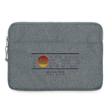 Tokio Neon Sonne Motiv - Laptoptasche 15" - Grau meliert - Vorne