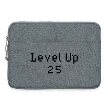 Level Up - 25. Geburtstag - Laptoptasche 15" - Grau meliert - Vorne