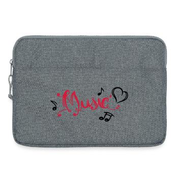 Écriture musicale Notes de musique Heart Music Festival - Sacoche pour ordinateur portable 15 pouces - gris chiné - Devant