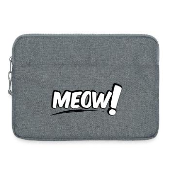 MEOW Miau Katze - Laptoptasche 15" - Grau meliert - Vorne