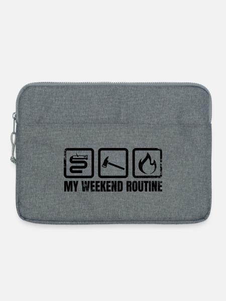 Feuerwehrmann Wochenende - Laptoptasche 15" - Grau meliert