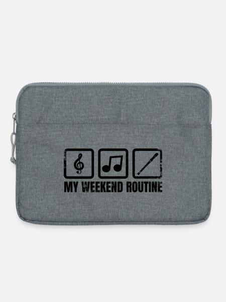 Flötenspieler Wochenende - Laptoptasche 15" - Grau meliert
