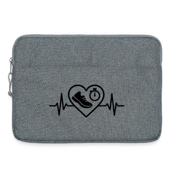 Laufen Herz Schuh Stoppuhr Bahn - Laptoptasche 15" - Grau meliert - Vorne