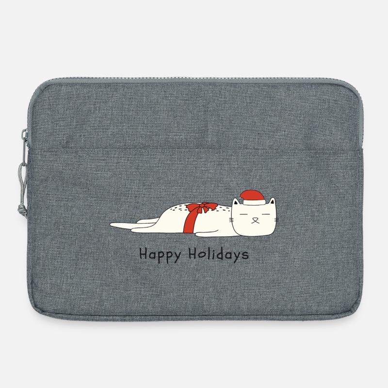 Funny cat Christmas - Laptop bag 15" - heather grey