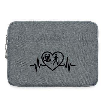 Heart Beer Nordic Walking Humor - Laptop bag 15" - heather grey - Front