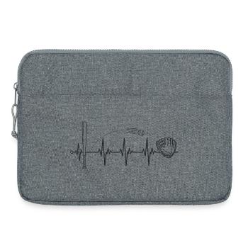 Ich liebe Baseball! - Baseball-Herzschlag - Laptoptasche 15" - Grau meliert - Vorne