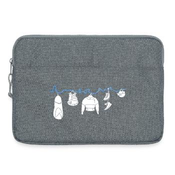Hängende Wildwasser Kleidung an Flussverlauf - Laptoptasche 15" - Grau meliert - Vorne