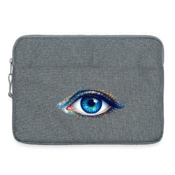 Blaues Auge Farbenspiel - Laptoptasche 15" - Grau meliert - Vorne