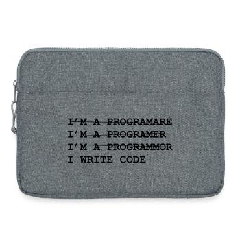 Geek - Développeur - Informatique - Sacoche pour ordinateur portable 15 pouces - gris chiné - Devant