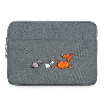 Drôle Chien - Chiens - Animal - Cadeau - Sacoche pour ordinateur portable 15 pouces - gris chiné - Devant