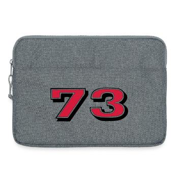 Rouge 73 sur fond noir - Sacoche pour ordinateur portable 15 pouces - gris chiné - Devant