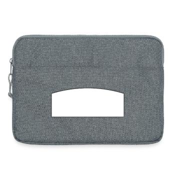 Schreibfeld weiss | text field - Laptoptasche 15" - Grau meliert - Vorne