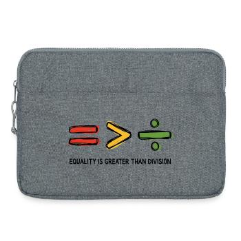 Equality is Greater Than Division Message - Laptop bag 15" - heather grey - Front
