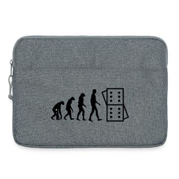 Évolution Domino : De l'Homme au Joueur - Sacoche pour ordinateur portable 15 pouces - gris chiné - Devant