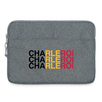 CHARLEROI Belgique Belgique Drapeau - Sacoche pour ordinateur portable 15 pouces - gris chiné - Devant