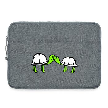 2 turtles cuddling sweet kissing couple love team - Laptop bag 15" - heather grey - Front
