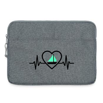 Heart Sailing – Passion Boat - Laptop bag 15" - heather grey - Front