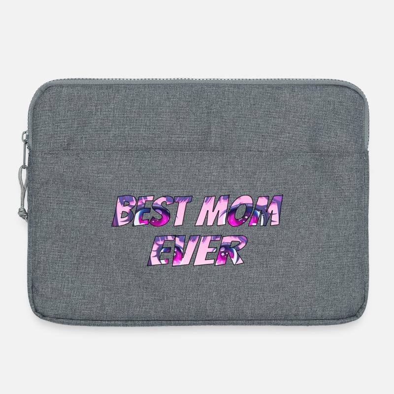 Best Mom Ever Pink Psy Pattern - Laptop bag 15" - heather grey