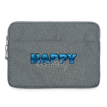 Joyeux anniversaire, félicitations, anniversaire - Sacoche pour ordinateur portable 15 pouces - gris chiné - Devant