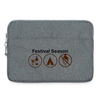 Saison des festivals – Camping & Conception humoristique pour les fêtes - Sacoche pour ordinateur portable 15 pouces - gris chiné - Devant