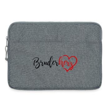 Cœur de frère - Sacoche pour ordinateur portable 15 pouces - gris chiné - Devant