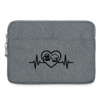 Cœur Bière Cuisine Humour - Sacoche pour ordinateur portable 15 pouces - gris chiné - Devant