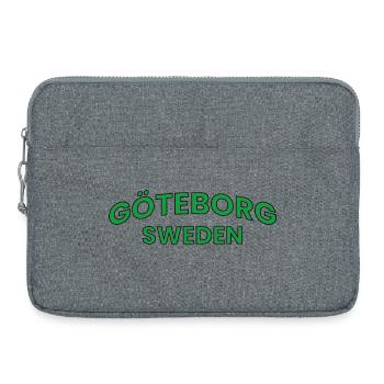Le texte de la ville verte de Göteborg - Sacoche pour ordinateur portable 15 pouces - gris chiné - Devant