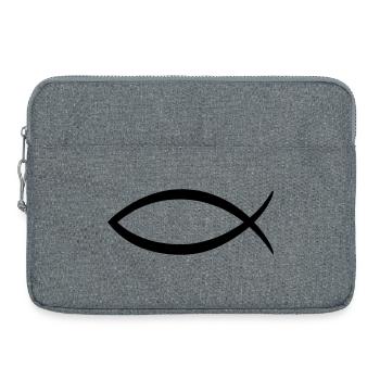 Christenfisch Symbol - Laptoptasche 15" - Grau meliert - Vorne