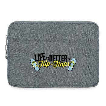 life is better in flop flops - beach summer party - Laptop bag 15" - heather grey - Front