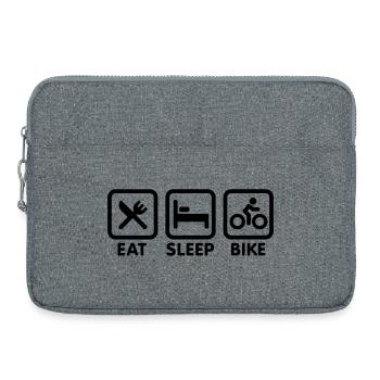 Eat sleep bike - Laptop bag 15" - heather grey - Front